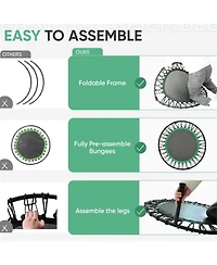 Zenova Rebounder Trampoline for Adults with Bungee Cords, Portable Fitness Exercise Mini Trampoline Without Handle