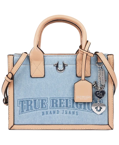 True Religion Bombe Logo Denim Tote