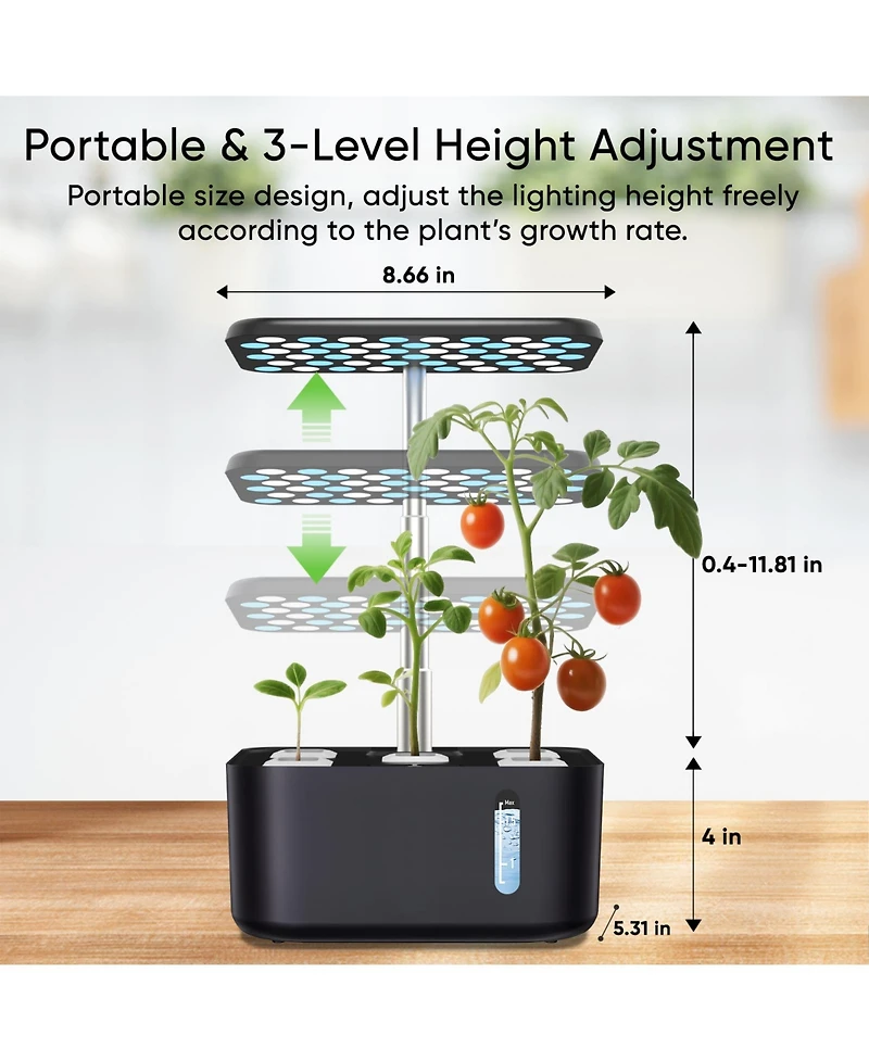 SonicGrace Indoor Hydroponic Growing System with Led Grow Light