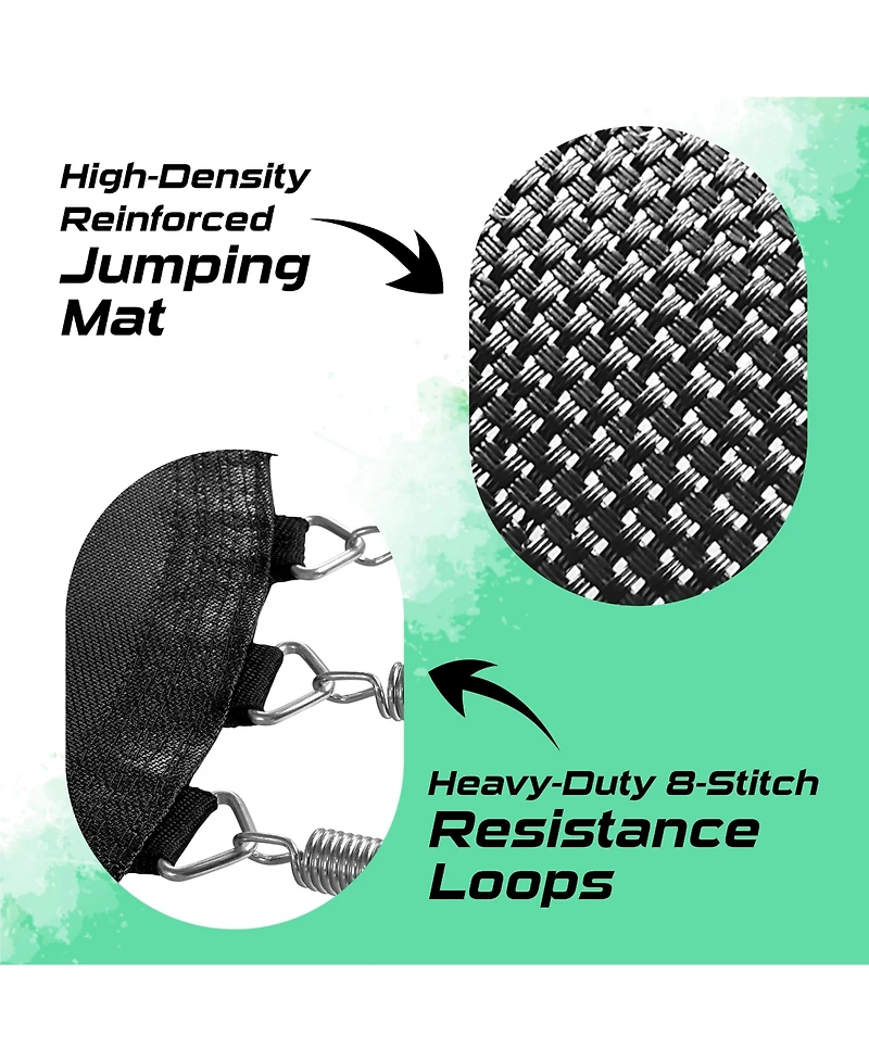 Plexalife Pumpkin-Shaped Outdoor Trampoline Set with Premium Top-Ring Frame Safety Enclosure, Ft