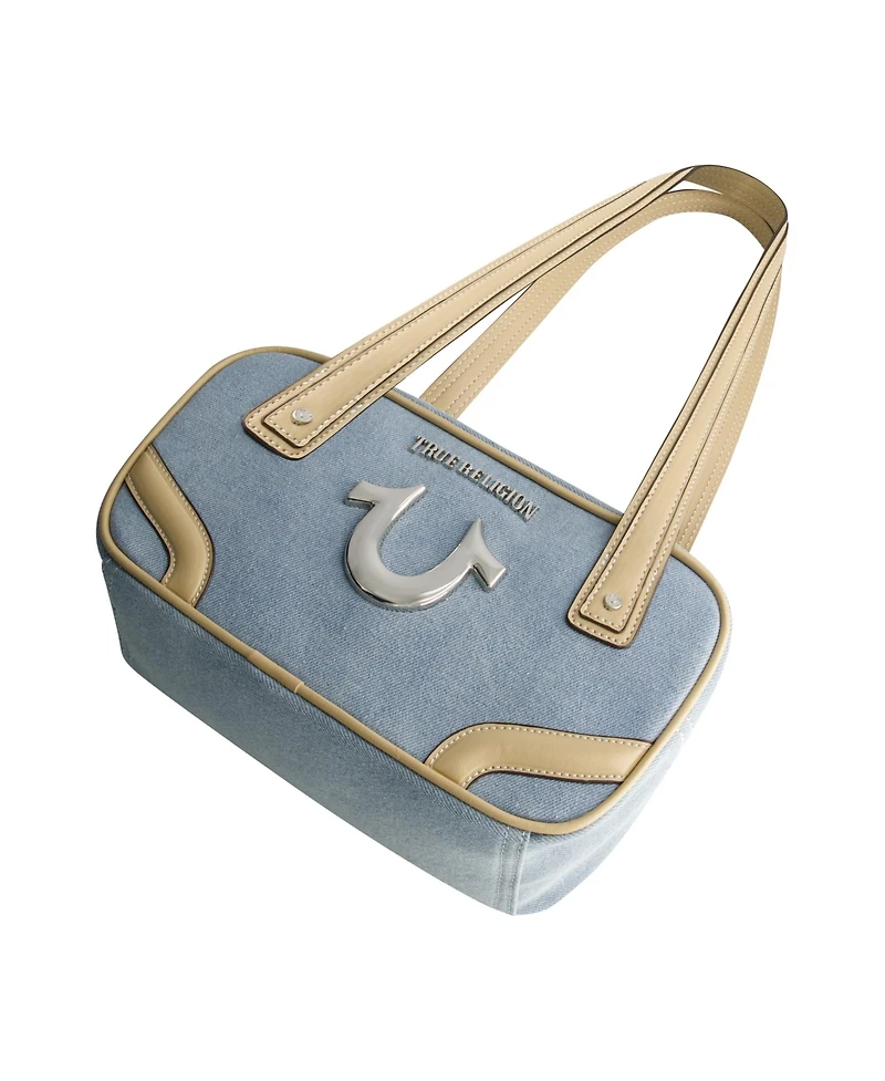 True Religion Small Denim Bowling Satchel