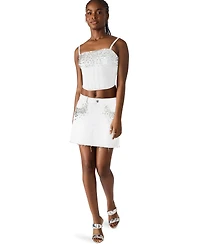 Steve Madden Women's Eras Embellished Cotton Denim Crop Top