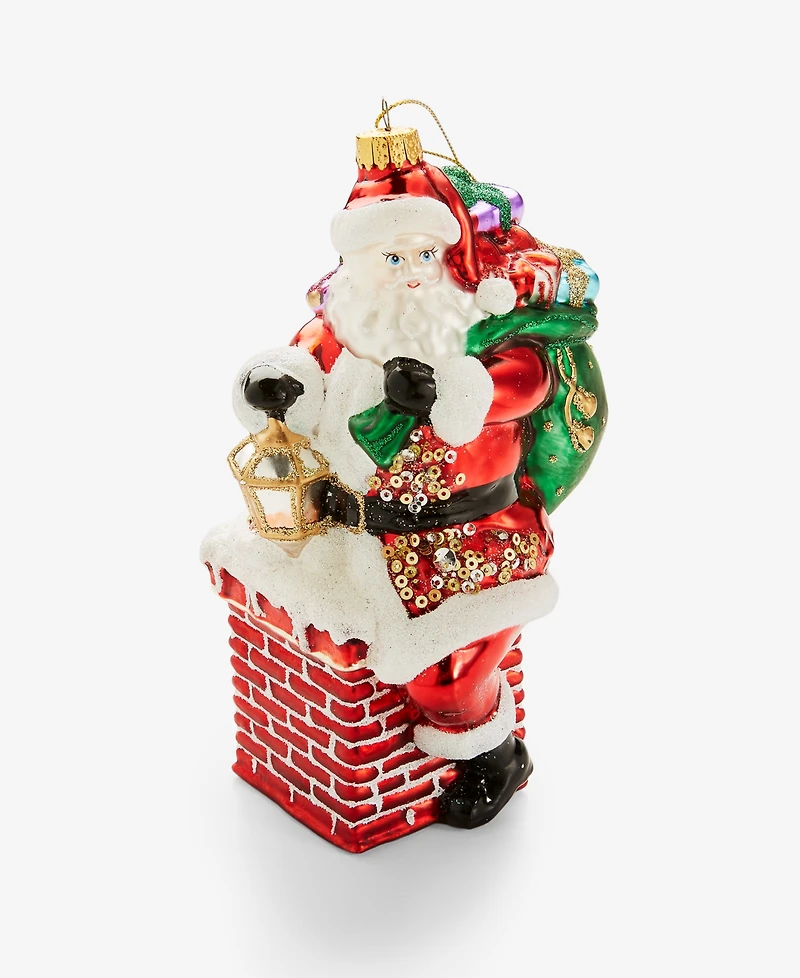 Holiday Lane Christmas Cheer Santa in Chimney Ornament, Macy's Exclusive