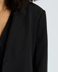 Kenneth Cole Women's Luxe Twill Two-Button Boyfriend Blazer