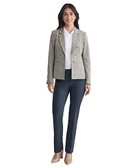 Jones New York Women's Plaid Faux-Double-Breast Blazer
