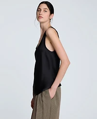 Kenneth Cole Women's Satin Scoop Neck Sleeveless Top