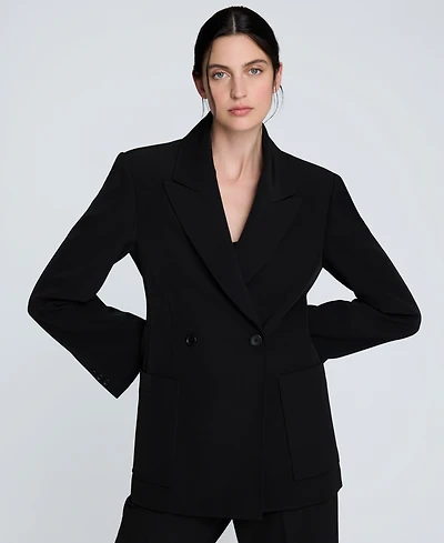 Kenneth Cole Women's Luxe Twill Double-Breasted Blazer