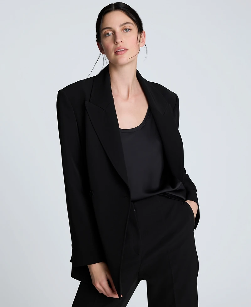 Kenneth Cole Women's Luxe Twill Double-Breasted Blazer