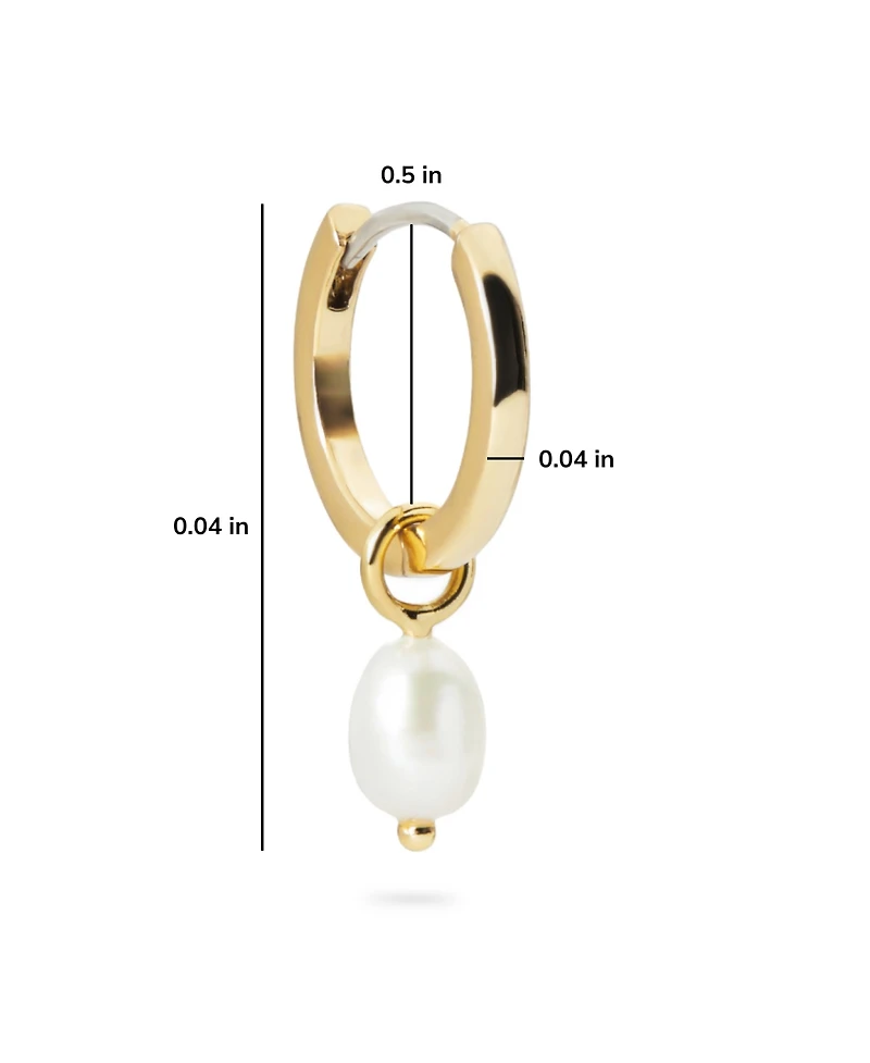 Ana Luisa Pearl Huggie Hoops - Frida Silver