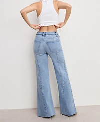 Good American Women's Waist Palazzo Jeans