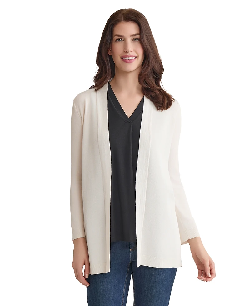 Jones New York Women's Relaxed V-Neck Open Cardigan