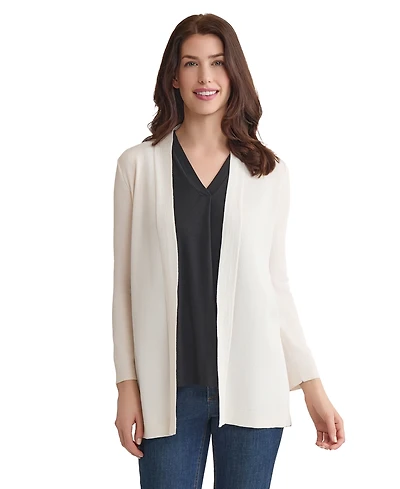 Jones New York Women's Relaxed V-Neck Open Cardigan