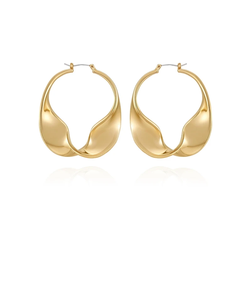 Vince Camuto Gold-Tone Sculptural Twisted Hoop Earrings