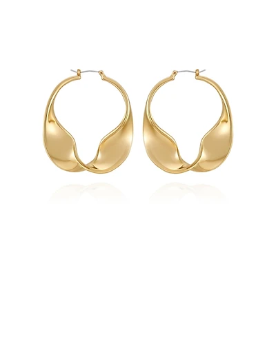 Vince Camuto Gold-Tone Sculptural Twisted Hoop Earrings