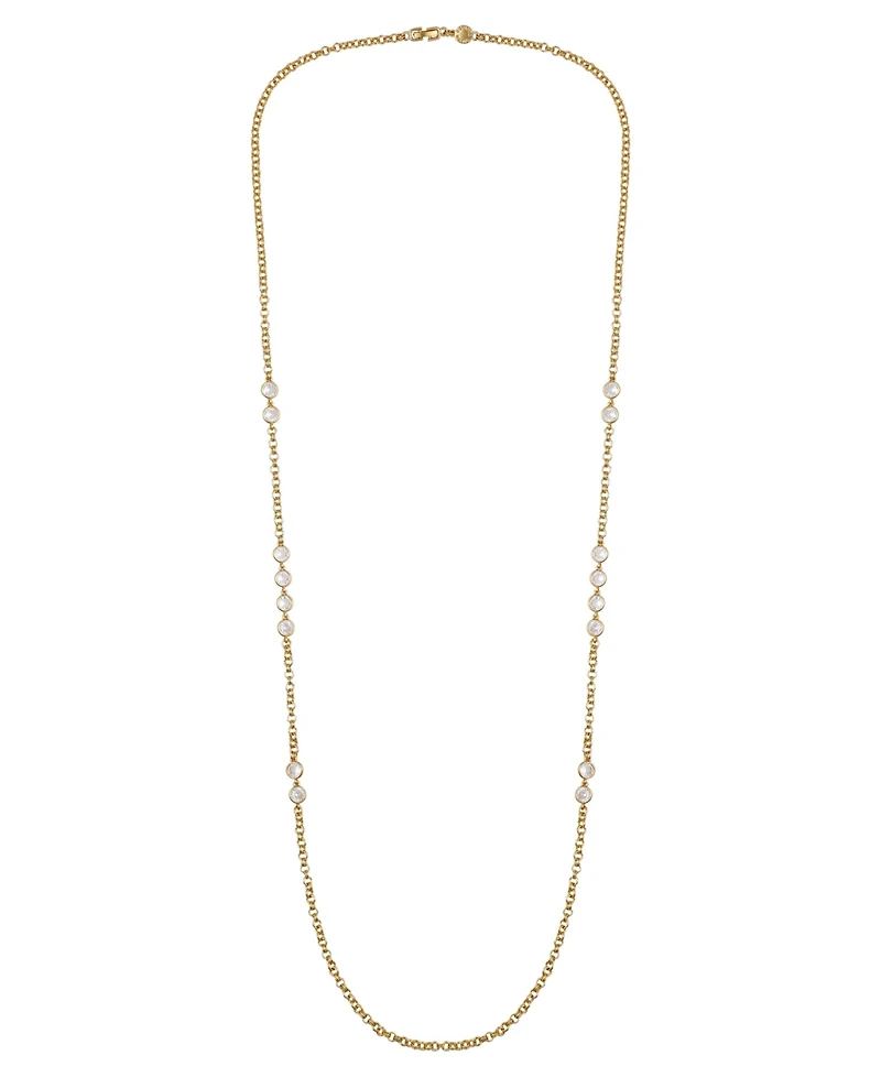 Vince Camuto Gold Tone Long Station Necklace