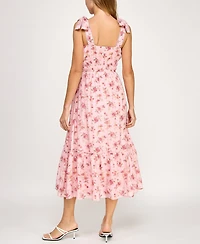 Trixxi Juniors' Printed Sleeveless Fit & Flare Dress