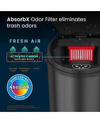 8 Gallon / 30 Liter White Stainless Steel Sensor Kitchen Trash Can with Odor Filter
