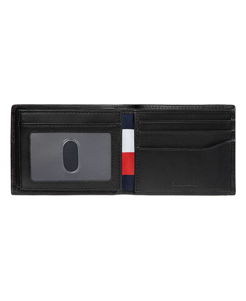 Tommy Hilfiger Men's Rfid Stripe Embossed Bifold Traveler Wallet