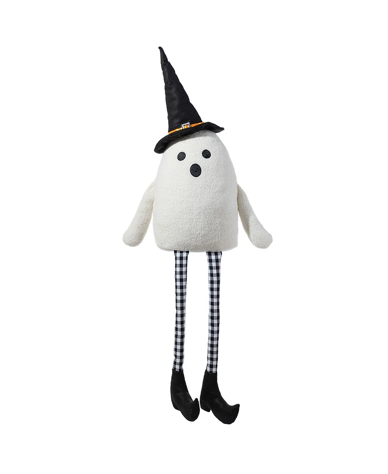 Glitzhome 65.25" Halloween Oversized Lighted Fabric Ghost Shelf Sitter