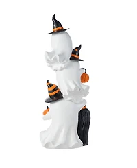 Glitzhome 21.75" Halloween Resin Stacked Ghost Porch Decor