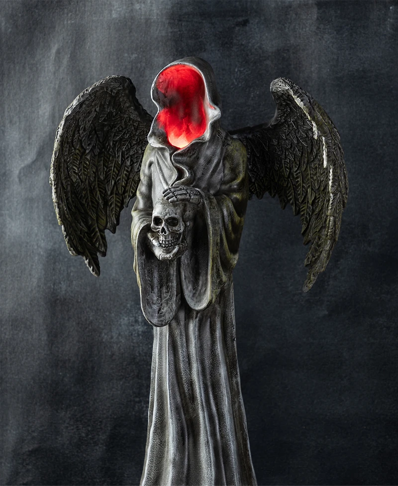Glitzhome 24" Lighted Halloween Grim Reaper Resin Porch Decor