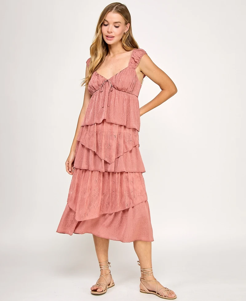 Seni & Cade Juniors' Sweetheart Lace Midi Dress