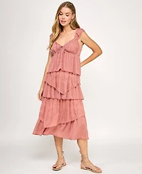 Seni & Cade Juniors' Sweetheart Lace Midi Dress