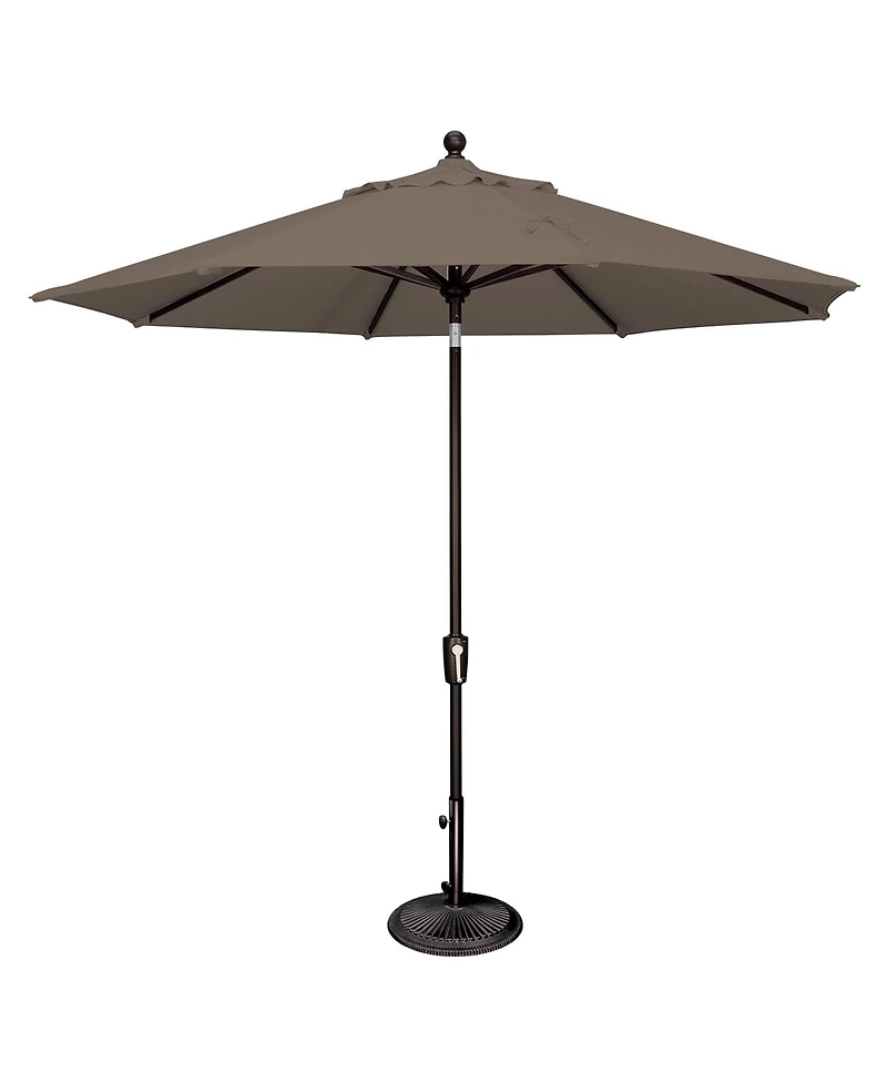 Mondawe 9FT Solefin Octagon Patio Umbrella with Push-Button Tilt, Black Frame