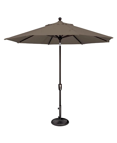 Mondawe 9FT Solefin Octagon Patio Umbrella with Push-Button Tilt, Black Frame
