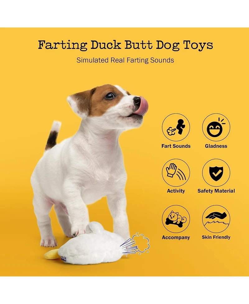 Nocciola Hilarious Farting Dog Toy, Emit Funny Farting Sounds When Press, Battery-Powered, Plush Stuffed Dog Toy for All Breeds Sizes