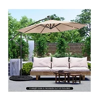 10 Feet Patio Cantilever Umbrella with Tilting System