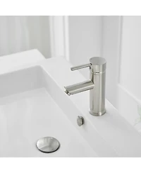 Single Hole Single-Handle Bathroom Faucet With Pop Up Drain Brushed Nickel