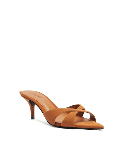 Schutz Women's Hilda Leaf Pointy Toe Mule Sandals