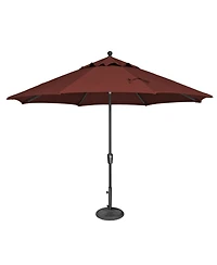 Mondawe 11FT Octagon Patio Umbrella with Push-Button Tilt, Black Frame