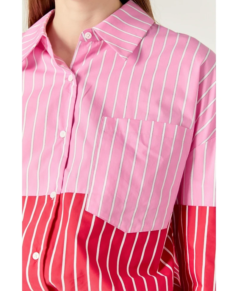 English Factory Women's Colorblock Stripe Shirt