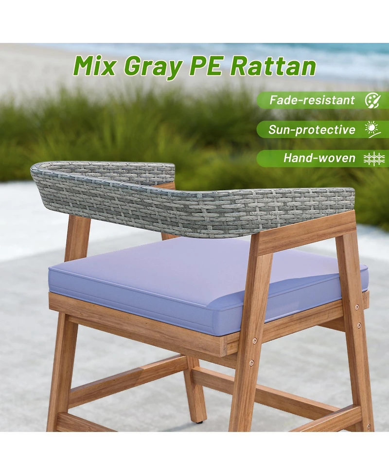 Slickblue Outdoor Patio Dining Chairs Set of 4 with Seat Cushions for Comfortable and Stylish Outdoor Dining