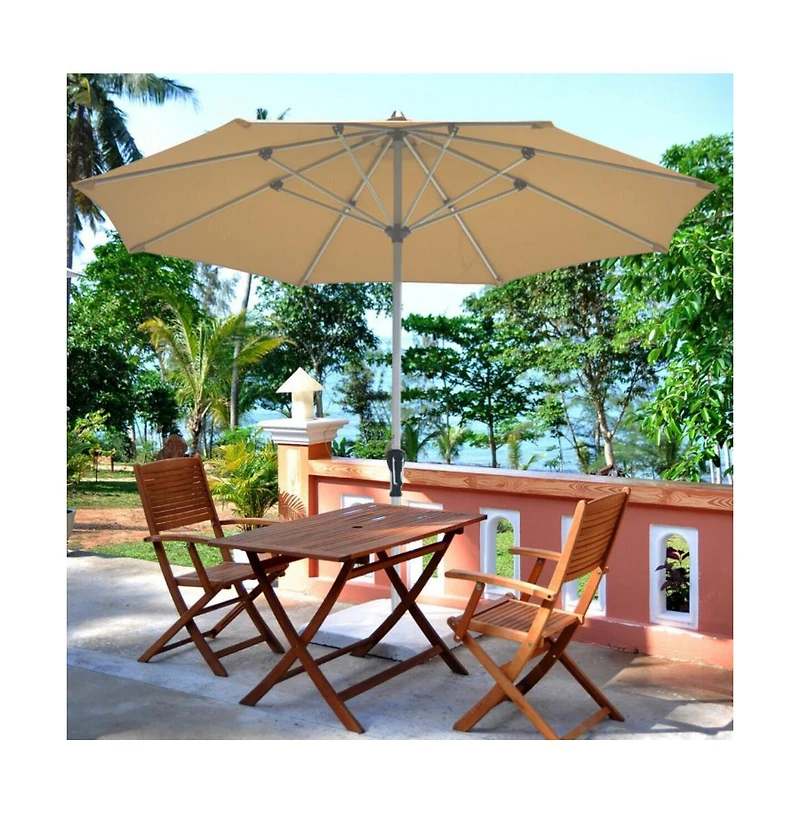 9 Feet Patio Outdoor Market Umbrella with Aluminum Pole without Weight Base