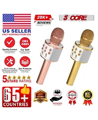 5 Core Microphone Wireless Karaoke Mic With Speaker 3 in 1 Portable Bluetooth Microfono Inalambrico - Wm Spk Copper+Gld