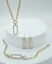 Wrapped In Love Diamond Pave Paperclip Link Bracelet Necklace Drop Earrings Collection In 14k Gold Exclusively At Macys
