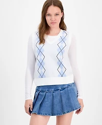 Ultra Flirt Juniors' Jacquard Argyle Sweater Vest