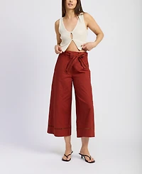 En Saison Women's Megumi Tie-Waist Mid-Rise Pants