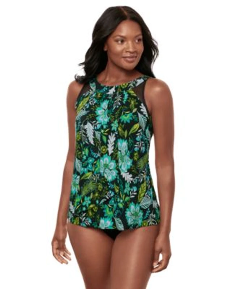 Miraclesuit Womens Florica Ursula Underwire Tankini Top High Waist Tummy Control Bikini Bottoms