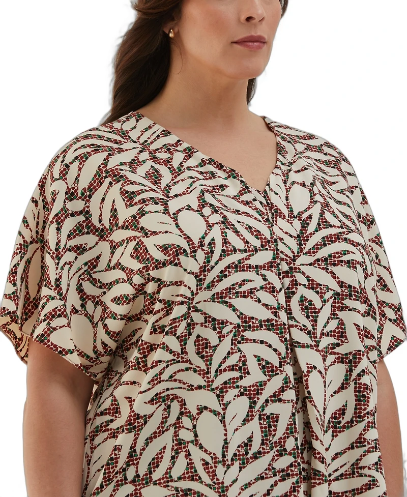 Ella Rafaella Plus Layered Dolman Short Sleeve Top