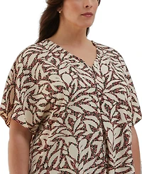Ella Rafaella Plus Layered Dolman Short Sleeve Top