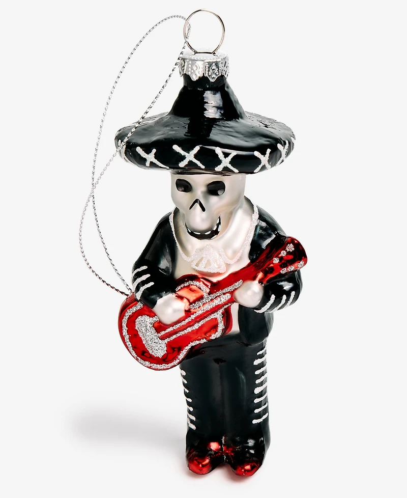 Holiday Lane Day of the Dead Glass Skeleton Ornament, Macy's Exclusive