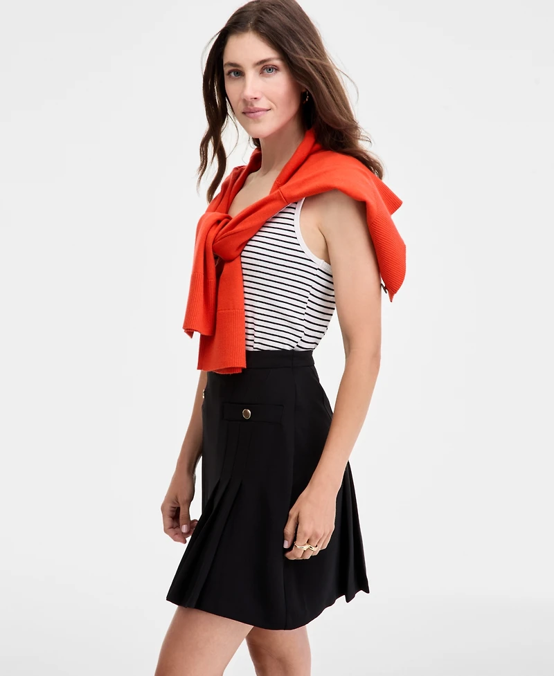 On 34th Women's Pleated Crepe Mini Skirt, Macy's Exclusive