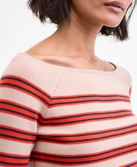 On 34th Women's Striped Boat-Neck Long-Sleeve Sweater, Macy's Exclusive
