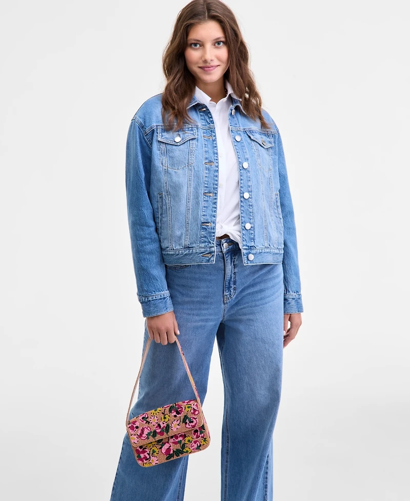 On 34th Women's Modern Denim Trucker Jacket, Macy's Exclusive