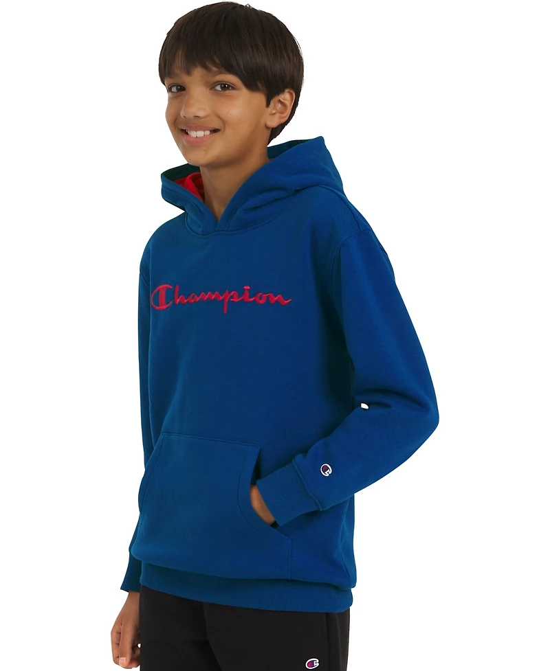 Champion Big Boys Signature Fleece Logo Hoodie
