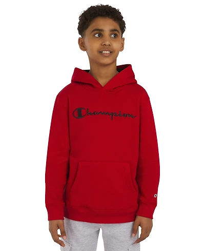 Champion Big Boys Signature Fleece Logo Hoodie